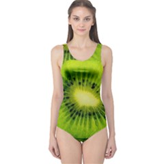 Kiwi Fruits, Close-up, Exotic Fruit One Piece Swimsuit