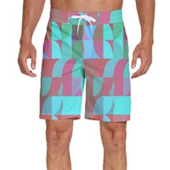 Geometric Ocean Purple Blue Pink Men s Beach Shorts