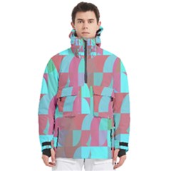 Geometric Ocean Purple Blue Pink Men s Pullover Zip Ski And Snowboard Waterproof Breathable Jacket