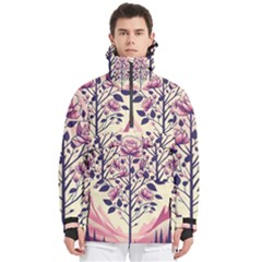 Roses Flowers Bloom Nature Blossom Men s Pullover Zip Ski And Snowboard Waterproof Breathable Jacket