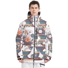 Flower Vase Nature Bloom Blossom Men s Multi Pockets Zip Ski And Snowboard Waterproof Breathable Jacket