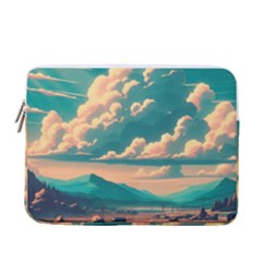 Mountains Countryside Agriculture 13  Vertical Laptop Sleeve Case With Pocket