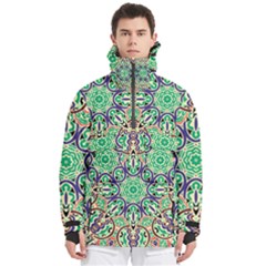 Cold Colors Mandala   Men s Pullover Zip Ski And Snowboard Waterproof Breathable Jacket