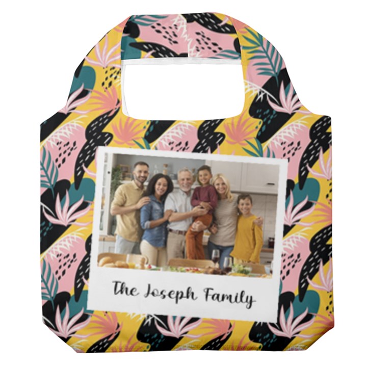 Personalized Tropical Summer Photo Name Any Text Premium Foldable Grocery Recycle Bag Premium Foldable Grocery Recycle Bag