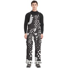 Geometric Design 09 Men s Side Zip Front Pouch Ski And Snowboard Bib Pants	