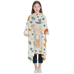 Pet Animal 04 Kids  Hooded Rain Ponchos