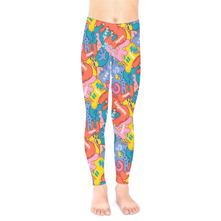 Personalized Graffiti Graphic Name Any Text Kids  Leggings