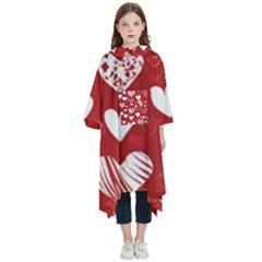 Valentine Kids  Hooded Rain Ponchos