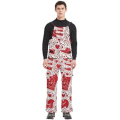 Be My Valentine Men s Side Zip Front Pouch Ski And Snowboard Bib Pants	