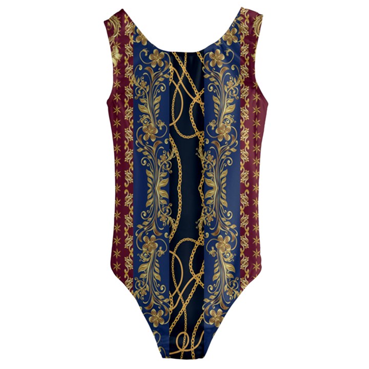 Personalized Elegant Ornaments Style Kids  Cut-Out Back One Piece Swimsuit