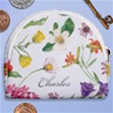 Personalized Hand Drawn Floral Name Any Text Horseshoe Style Canvas Pouch View2