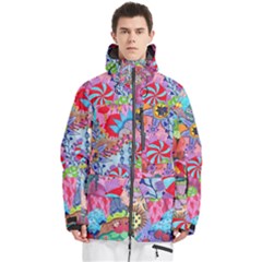 Cabbage Flower Abstract (1) (custom) Men s Multi Pockets Zip Ski And Snowboard Waterproof Breathable Jacket