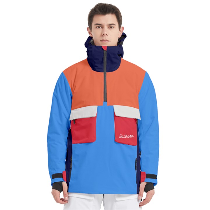 Personalized Mix Color Any Text Name Men s Pullover Zip Ski and Snowboard Waterproof Breathable Jacket