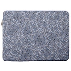 Blue Ornament Complex Mosaic Print Pattern 17  Vertical Laptop Sleeve Case With Pocket