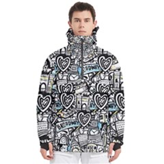 Doodle New York City Nyc Men s Pullover Zip Ski And Snowboard Waterproof Breathable Jacket