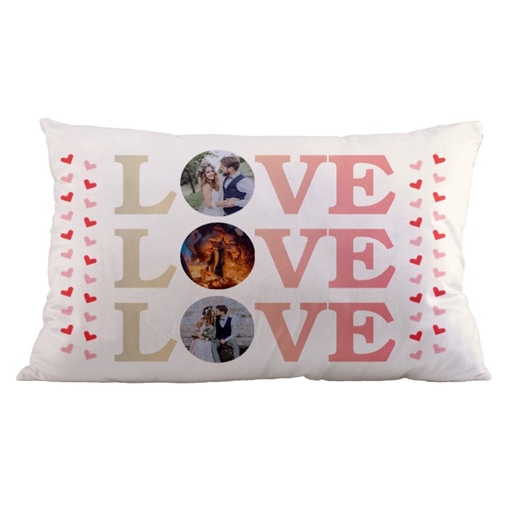 Custom Love Photo 16 x24  Lumbar Throw Cushion Case (Two Sides)