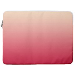 Cream Yellow To Crimson Red Linear Gradient 17  Vertical Laptop Sleeve Case With Pocket