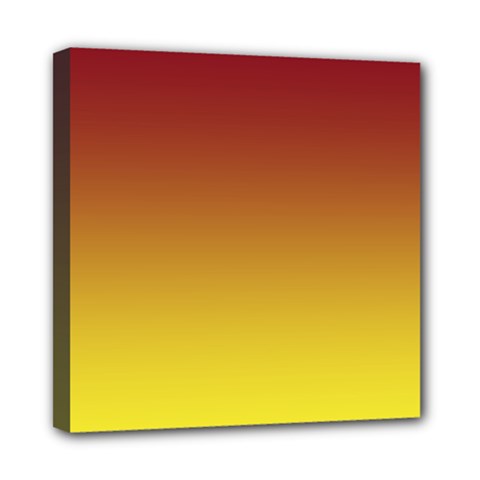 Burgundy Red To Electric Yellow Linear Gradient Mini Canvas 8  X 8  (stretched)