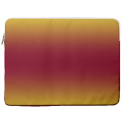 Electric Yellow To Burgundy Red Bilinear Gradient 17  Vertical Laptop Sleeve Case With Pocket