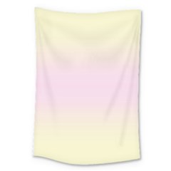 Cream Yellow To Pink Lace Bilinear Gradient Large Tapestry