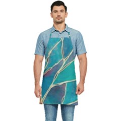 Aqua Batik, Abstract, Colorful Kitchen Apron