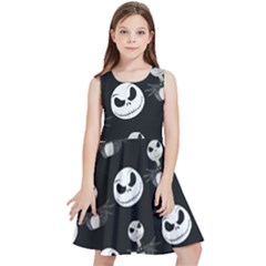 Jack Print, White, Before, Plain, Black, Simple, Christmas Kids  Skater Dress