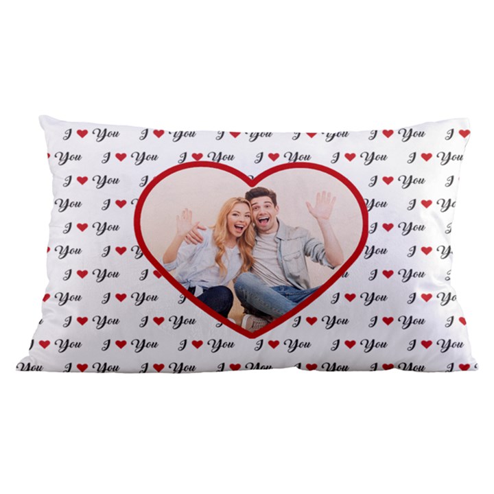 Custom I Love You Heart Shape Couple Photo 16 x24  Lumbar Throw Cushion Case (Two Sides)