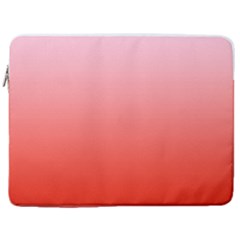 Pink Lace To Scarlet Red Linear Gradient 17  Vertical Laptop Sleeve Case With Pocket