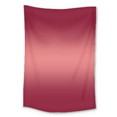 Burgundy Red To Coral Pink Bilinear Gradient Large Tapestry