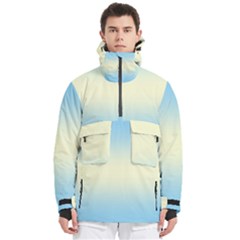 Baby Blue To Cream Yellow Bilinear Gradient Men s Pullover Zip Ski And Snowboard Waterproof Breathable Jacket
