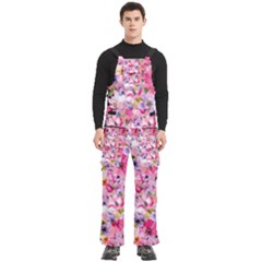 Pattern Seamless Texture Daisies Men s Side Zip Front Pouch Ski And Snowboard Bib Pants	