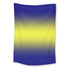 Navy Blue To Electric Yellow Bilinear Gradient Large Tapestry
