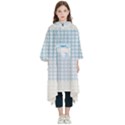Personalized Name Houndstooth Pattern Kids  Hooded Rain Ponchos View1