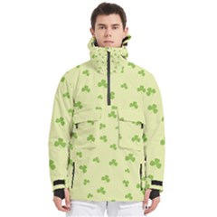 Green Leaves Pattern Men s Pullover Zip Ski And Snowboard Waterproof Breathable Jacket