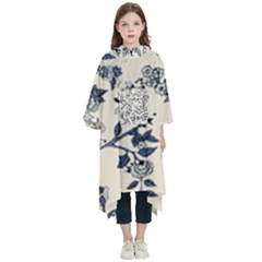 Blue Vintage Background Kids  Hooded Rain Ponchos