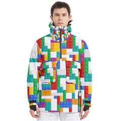 Colorful Bricks, Bricks, Colorful Men s Pullover Zip Ski And Snowboard Waterproof Breathable Jacket