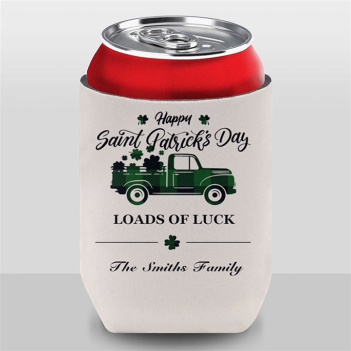 Personalized St Patricks Day Trucker Family Name Can Cooler