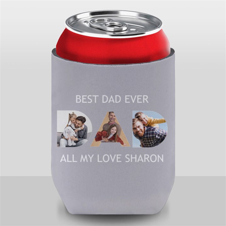 Personalized Best Dad Photo Can Cooler Can Cooler
