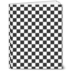 Pattern Checkered Squares Black White Pattern 8  X 10  Hardcover Notebook