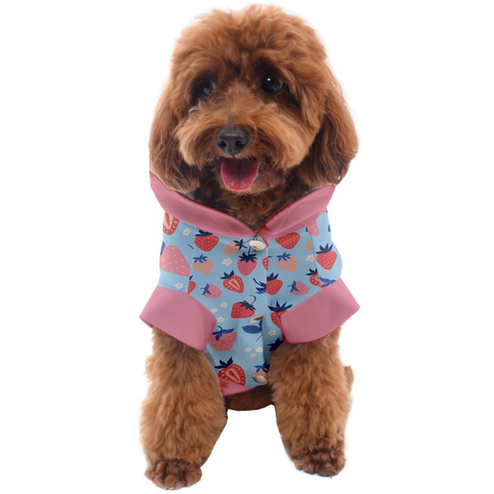 Custom blue Strawberry Name Any Text Dog Coat