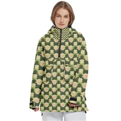 Retro 1880s Flowers Pattern 15 Women s Pullover Zip Ski And Snowboard Waterproof Breathable Jacket