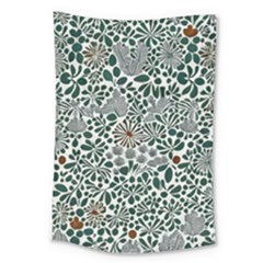 Retro Scandinavian Nordic Flowers Pattern 5 Large Tapestry