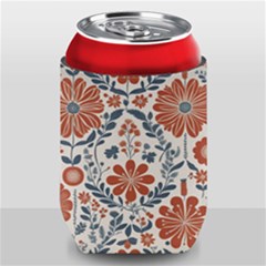 Retro Scandinavian Nordic Flowers Pattern 3 Can Holder