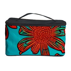 Mid Century Retro Floral 1970s 1960s Pattern 103 Cosmetic Storage Case