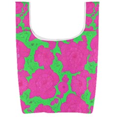 Mid Century Retro Floral 1970s 1960s Pattern 98 Foldable Shopping Bag