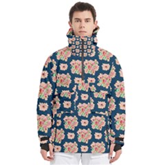 Retro 1880s Flowers Pattern 7 Men s Pullover Zip Ski And Snowboard Waterproof Breathable Jacket