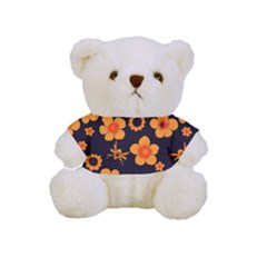 Retro 40s 50s Flowers Pattern Halloween Full Print Cuddly Teddy Bear