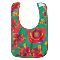 Mid Century Retro Floral 1970s 1960s Pattern 89 Baby Bib