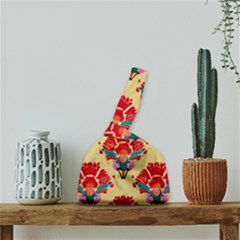 Retro 40s 50s Mexico Flowers Pattern 4 Japanese Wrist Knot Bag