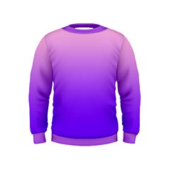 Cotton Candy Pink To Indigo Violet Linear Gradient Kids  Sweatshirt